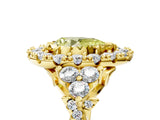 Yellow gold Fancy Yellow Pear Cut Diamond Halo Ring with Pavé Band and Four-Prong Setting_72