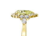Yellow gold Fancy Yellow Pear Cut Diamond Halo Ring with Pear Side Stones and Prong Setting_68