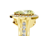 Yellow gold Fancy Yellow Pear Cut Diamond Halo Ring with Split Shank and Bezel Accents and Prong Setting_5