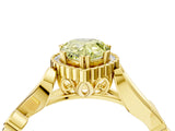 Yellow gold Fancy Yellow Pear Cut Diamond Halo Ring with Vintage Split Shank and Four-Prong Setting_41