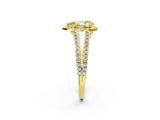 Yellow gold Fancy Yellow Pear Cut Diamond Halo Split Shank Engagement Ring_41