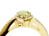 Yellow gold Fancy Yellow Pear Cut Diamond Halo Split Shank Engagement Ring_43