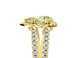 Yellow gold Fancy Yellow Pear Cut Diamond Halo Split Shank Engagement Ring_44
