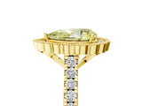 Yellow gold Fancy Yellow Pear  Cut Diamond Milgrain Floral Halo Engagement Ring with Pavé Band_20
