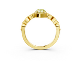 Yellow gold Fancy Yellow Pear  Cut Diamond Milgrain Marquise Band with Prong Setting_6