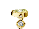 Yellow gold Fancy Yellow Pear  Cut Diamond Milgrain Marquise Band with Prong Setting_8
