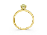 Yellow gold Fancy Yellow Pear  Cut Diamond Pavé Band Ring with Four-Prong Setting_25