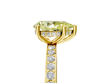 Yellow gold Fancy Yellow Pear  Cut Diamond Pavé Band Ring with Four-Prong Setting_27
