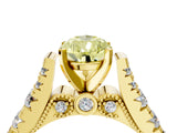 Yellow gold Fancy Yellow Pear  Cut Diamond Pavé Band Solitaire with Four-Prong Setting_19