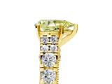 Yellow gold Fancy Yellow Pear  Cut Diamond Pavé Band Solitaire with Four-Prong Setting_20