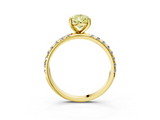 Yellow gold Fancy Yellow Pear  Cut Diamond Pavé Band Solitaire with Four-Prong Setting_6