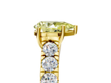 Yellow gold Fancy Yellow Pear  Cut Diamond Pavé Band Solitaire with Four-Prong Setting_8