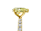 Yellow gold Fancy Yellow Pear  Cut Diamond Pavé Band Solitaire with Four-Prong Setting_8