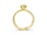 Yellow gold Fancy Yellow Pear  Cut Diamond Pavé Band with Four-Prong Setting_23