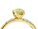 Yellow gold Fancy Yellow Pear  Cut Diamond Pavé Band with Four-Prong Setting_24