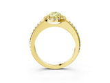 Yellow gold Fancy Yellow Pear Cut Diamond Pavé Halo Ring with Four-Prong Setting_39