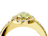 Yellow gold Fancy Yellow Pear Cut Diamond Pavé Halo Ring with Four-Prong Setting_40