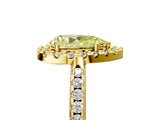 Yellow gold Fancy Yellow Pear Cut Diamond Pavé Halo Ring with Four-Prong Setting_41