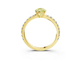 Yellow gold Fancy Yellow Pear Cut Diamond Pavé Solitaire Engagement Ring with Four-Prong Setting_87