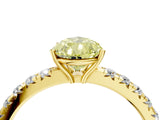 Yellow gold Fancy Yellow Pear Cut Diamond Pavé Solitaire Engagement Ring with Four-Prong Setting_88