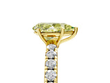 Yellow gold Fancy Yellow Pear Cut Diamond Pavé Solitaire Engagement Ring with Four-Prong Setting_89