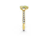 Yellow gold Fancy Yellow Pear Cut Diamond Pave Band Solitaire Ring with Four-Prong Setting_60