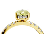 Yellow gold Fancy Yellow Pear Cut Diamond Pave Band Solitaire Ring with Four-Prong Setting_62