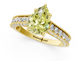 Yellow gold Fancy Yellow Pear  Cut Diamond Pave Band with Four-Prong Setting_38