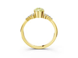 Yellow gold Fancy Yellow Pear Cut Diamond Ring with Side Stones and Four-Prong Setting_133
