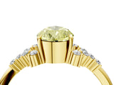 Yellow gold Fancy Yellow Pear Cut Diamond Ring with Side Stones and Four-Prong Setting_134