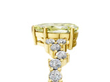 Yellow gold Fancy Yellow Pear Cut Diamond Scattered Round Accent Ring with Prong Setting_17