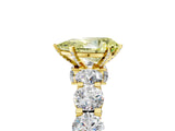 Yellow gold Fancy Yellow Pear Cut Diamond Side Stone Engagement Ring with Four-Prong Setting_41