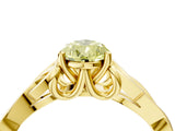 Yellow gold Fancy Yellow Pear Cut Diamond Solitaire Celtic Knot Ring with Four-Prong Setting_46