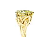 Yellow gold Fancy Yellow Pear Cut Diamond Solitaire Celtic Knot Ring with Four-Prong Setting_47