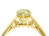 Yellow gold Fancy Yellow Pear Cut Diamond Solitaire Engagement Ring with Cathedral Setting and Four-Prong Mount_115