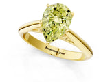 Yellow gold Fancy Yellow Pear Cut Diamond Solitaire Engagement Ring with Cathedral Setting and Four-Prong Mount_25