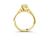 Yellow gold Fancy Yellow Pear Cut Diamond Solitaire Engagement Ring with Cathedral Setting and Four-Prong Mount_81