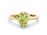 Yellow gold Fancy Yellow Pear Cut Diamond Solitaire Engagement Ring with Classic Band and Four-Prong Setting_104