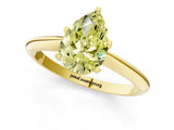 Yellow gold Fancy Yellow Pear Cut Diamond Solitaire Engagement Ring with Classic Band and Four-Prong Setting_41