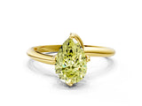 Yellow gold Fancy Yellow Pear Cut Diamond Solitaire Engagement Ring with Four-Prong Setting and Classic Band_20
