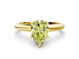 Yellow gold Fancy Yellow Pear Cut Diamond Solitaire Engagement Ring with Round Band and Four-Prong Setting_159