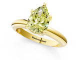 Yellow gold Fancy Yellow Pear Cut Diamond Solitaire Engagement Ring with Round Band and Four-Prong Setting_160