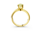 Yellow gold Fancy Yellow Pear Cut Diamond Solitaire Engagement Ring with Round Band and Four-Prong Setting_162