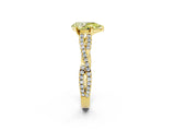 Yellow gold Fancy Yellow Pear Cut Diamond Solitaire Engagement Ring with Twisted Pavé Band and Four-Prong Setting_46
