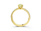 Yellow gold Fancy Yellow Pear Cut Diamond Solitaire Pavé Engagement Ring with Round Band and Prong Setting_70