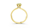 Yellow gold Fancy Yellow Pear Cut Diamond Solitaire Ring with Classic Band and Four-Prong Setting_3