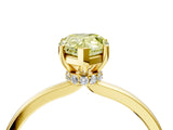 Yellow gold Fancy Yellow Pear Cut Diamond Solitaire Ring with Classic Band and Four-Prong Setting_4