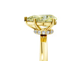 Yellow gold Fancy Yellow Pear Cut Diamond Solitaire Ring with Classic Band and Four-Prong Setting_5
