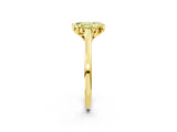 Yellow gold Fancy Yellow Pear Cut Diamond Solitaire Ring with Flower Prong Setting and Classic Band_38