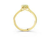 Yellow gold Fancy Yellow Pear Cut Diamond Solitaire Ring with Flower Prong Setting and Classic Band_39